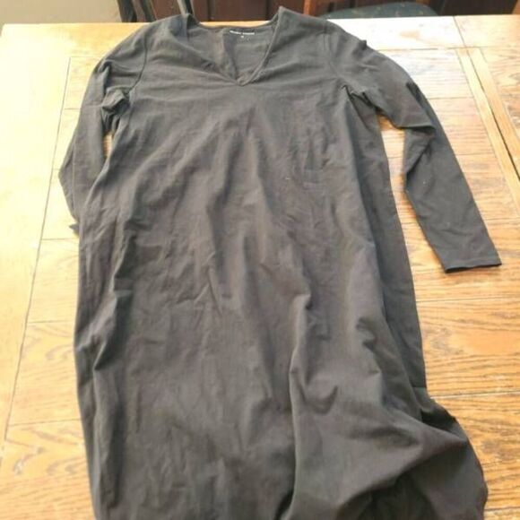 Universal Standard Iconic Long Sleeve Geneva V-Neck Dress Black Asymmetric SZ 10 - Picture 2 of 6